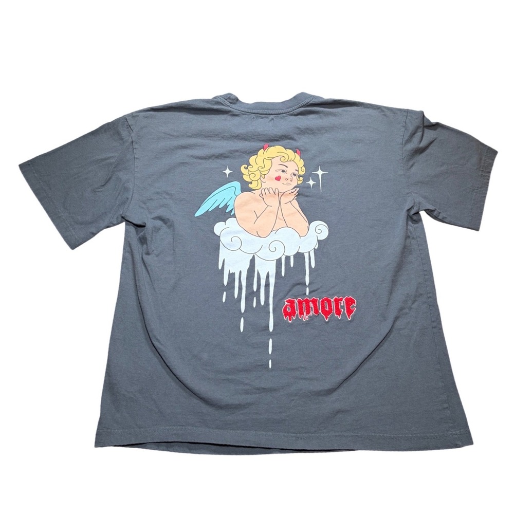 Prime Essentials Men Amore Cherub Graphic T-Shirt Gray XL TXD-80-32-A